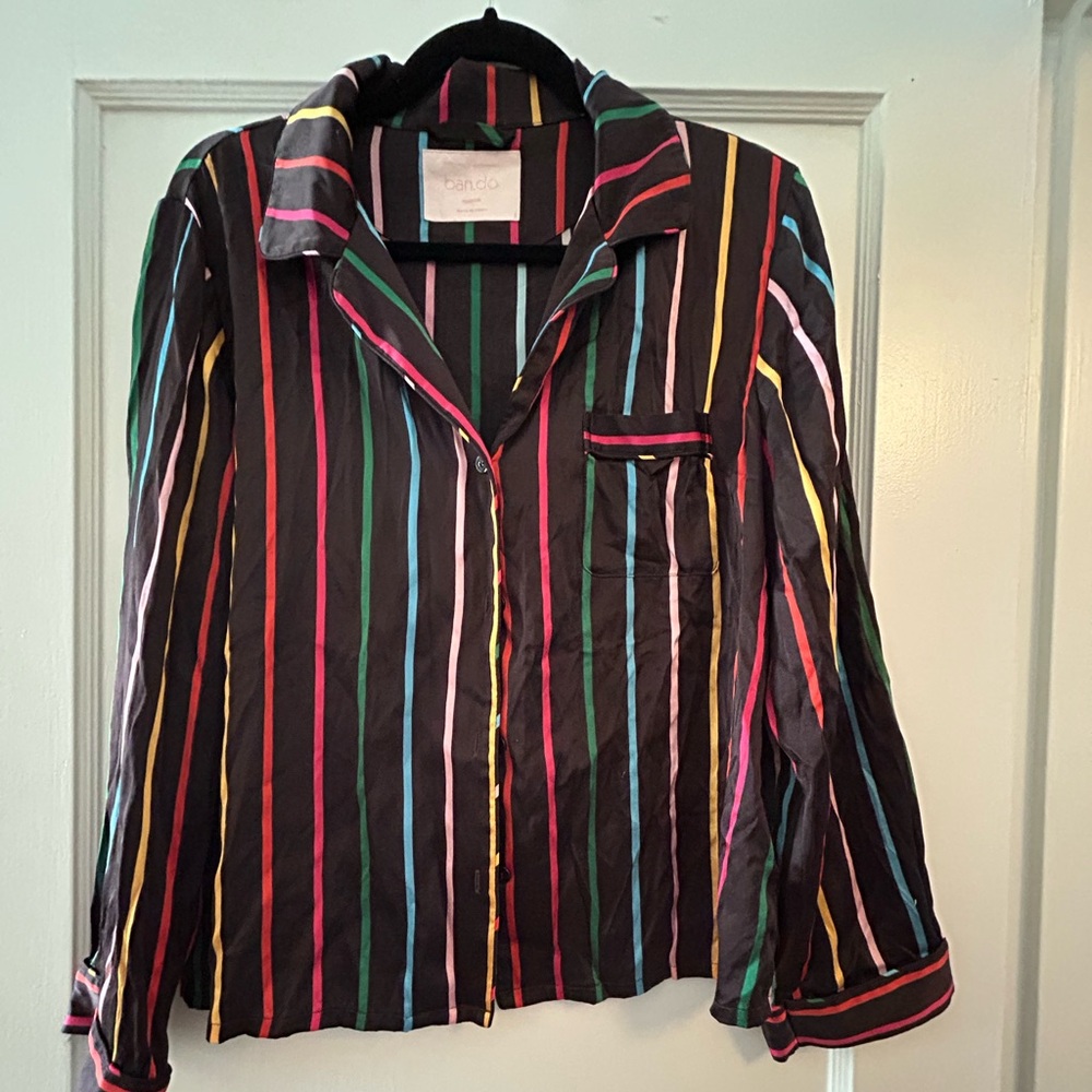 Ban.do rainbow striped sleep shirt